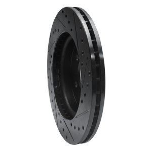 Mercedes-Benz ML320 Brake Rotor (1) - Front Left - R1 Concepts - Drilled & Slotted - Black - `98-`05